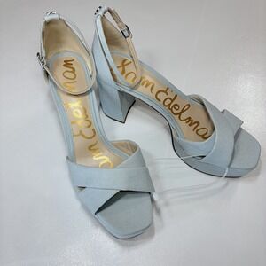 Sam Edelman Julian Platform Sandals Womens 9 Blue Ankle Strap Block Heel NWT